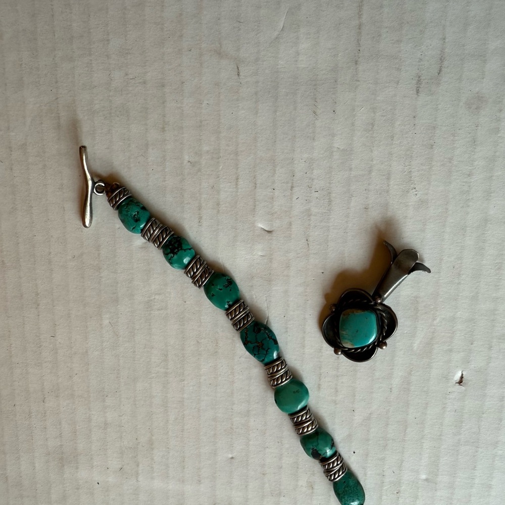 Turquoise Beaded Bracelet and Pendant